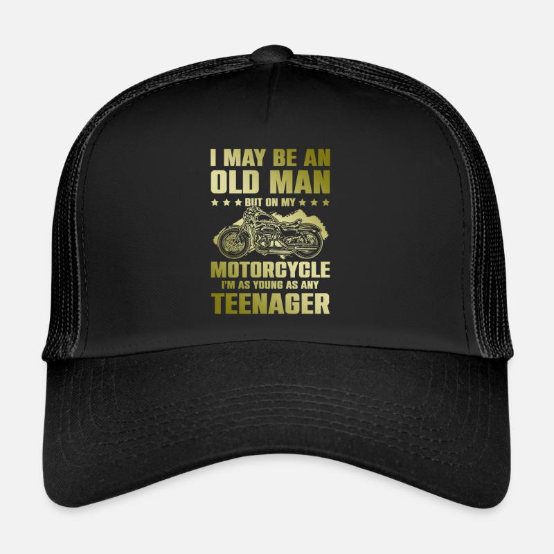 Motorcycle old man Trucker Cap