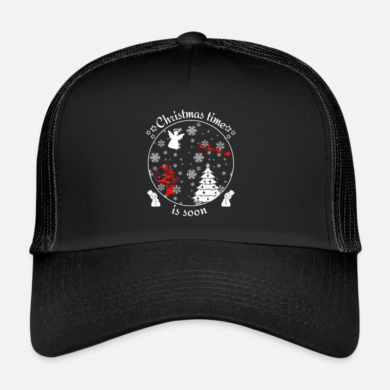 Le temps de Noël est bientôt Noël est bientôt - Casquette trucker  - noir/noir