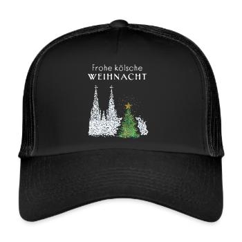 Kölner Dom Konfetti Kölle Colonia Christbaum - Trucker Cap - Schwarz/Schwarz - Vorne