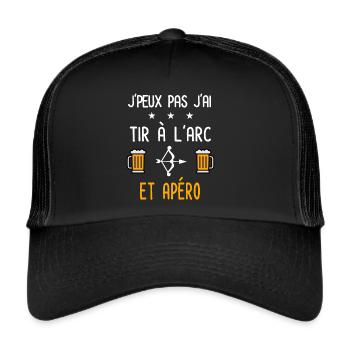je peux pas j'ai tir à l'arc apéro - Casquette trucker  - noir/noir - Devant