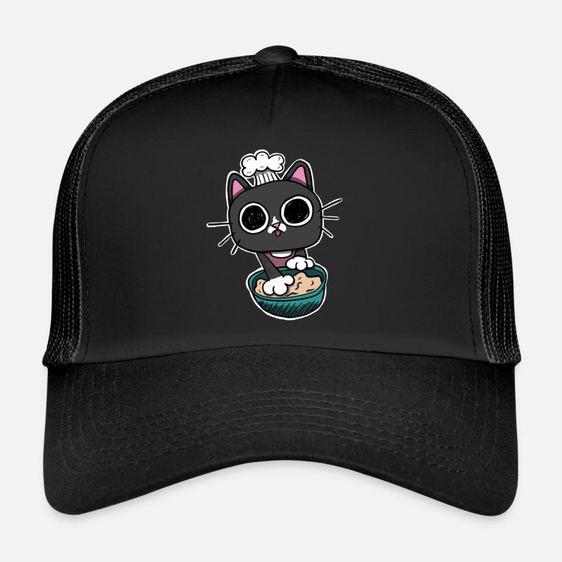 Kitty making Biscuits Cat Black - Trucker Cap - black/black