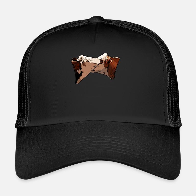 2 beef animal head motif print with bull Trucker Cap