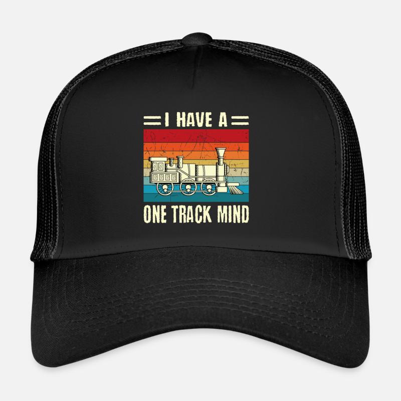 Retro Vintage I Have A One Track Mind Trucker Cap