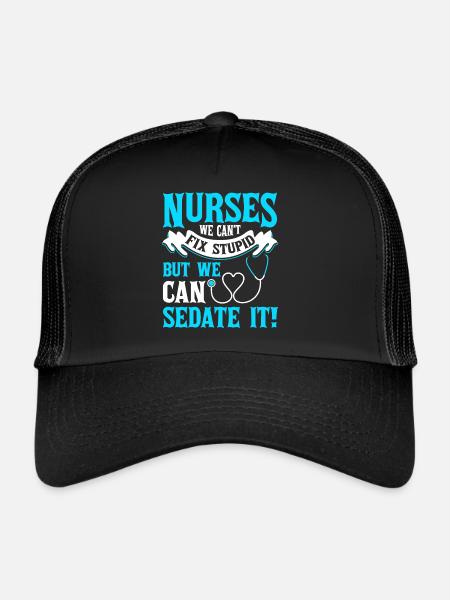We can't fix nurses - Trucker Cap - black/black - Front
