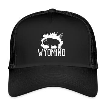 Buffalo Wyoming Nature Randonnée Montagne Souvenir - Casquette trucker  - noir/noir - Devant