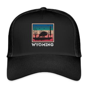 Randonnée Buffalo Nature Wyoming Souvenir Mountain Hike - Casquette trucker  - noir/noir - Devant