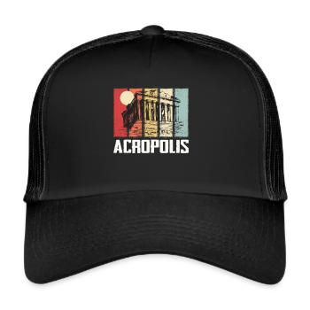 Parthenon Akropolis Athen Griechische Stadt Griech - Trucker Cap - Schwarz/Schwarz - Vorne
