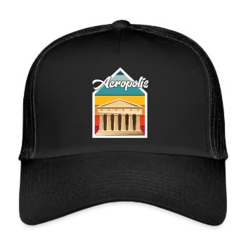 Parthenon Akropolis griechische Stadt Griechenland - Trucker Cap - Schwarz/Schwarz - Vorne