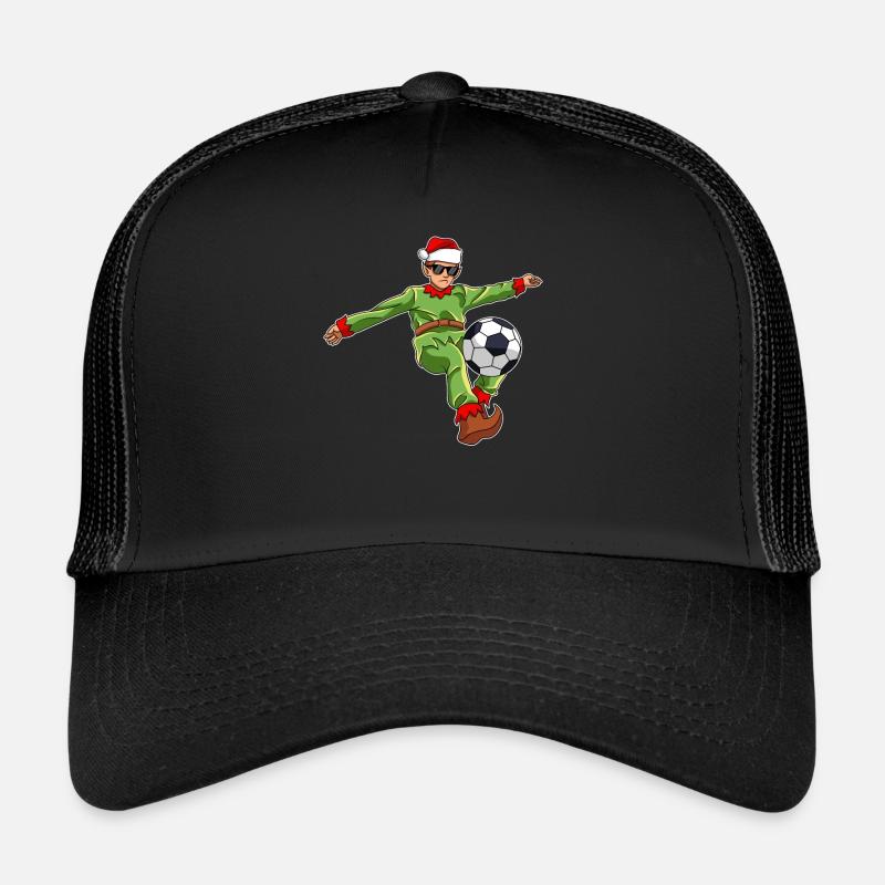 Weihnachtsmann Fußballspieler Elf - Trucker Cap - Schwarz/Schwarz
