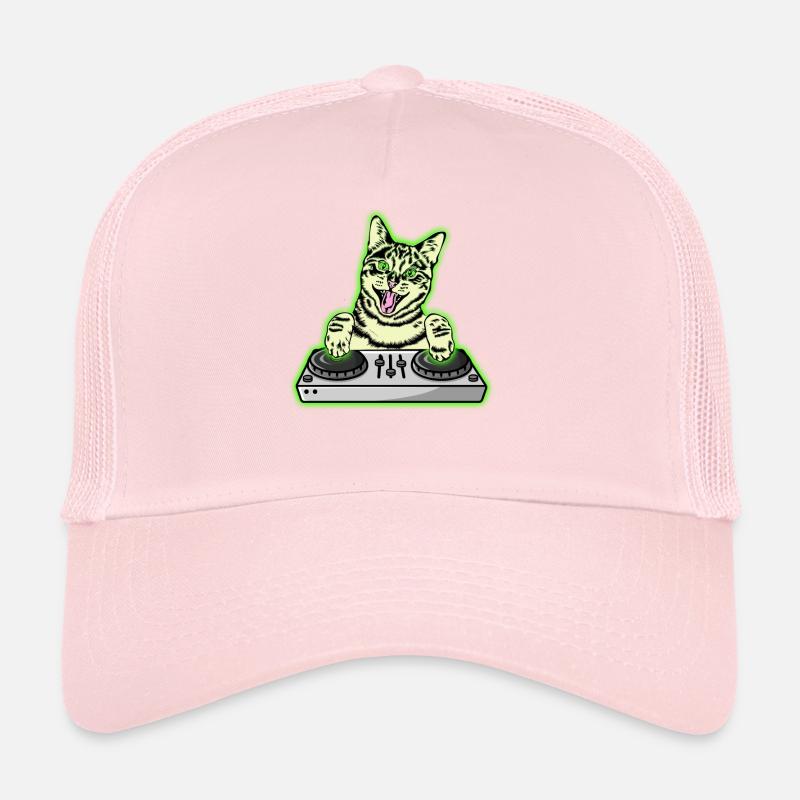 DJ Cat Techno Kitten EDM Dance Music Cat Casquette trucker 