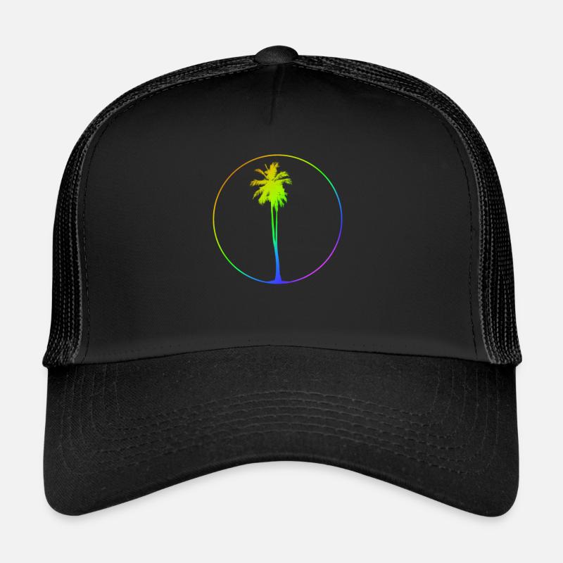 Rainbow Palm - Tree - Palm - LGBTQ Trucker Cap
