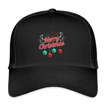 Logo des boules de sapin de Noël Joyeux Noël - Casquette trucker  - noir/noir - Devant