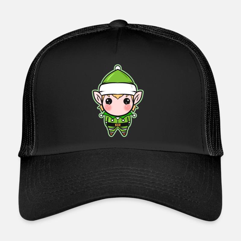Xmas Christmas Tree Ball Globe Kawaii Elf Trucker Cap