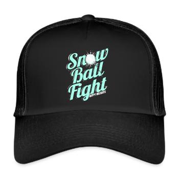 Bataille de boules de neige Joyeuses Fêtes à Noël - Casquette trucker  - noir/noir - Devant