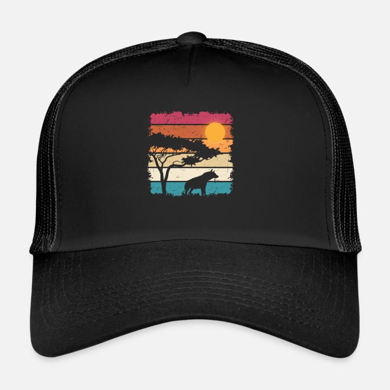 Retro Hyena - Trucker Cap - Schwarz/Schwarz