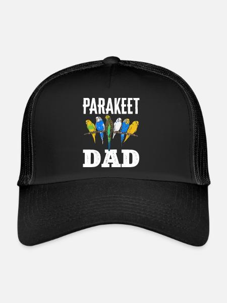 Budgerigar Perruche Oiseau Cadeau pour animaux de compagnie - Casquette trucker  - noir/noir - Devant
