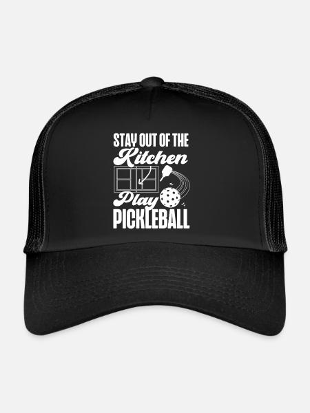 Pickleball Restez en dehors de la cuisine - Casquette trucker  - noir/noir - Devant