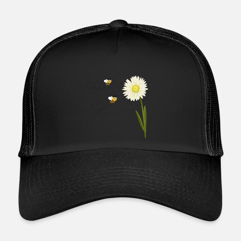 two little and cute bees - Trucker Cap - black/black