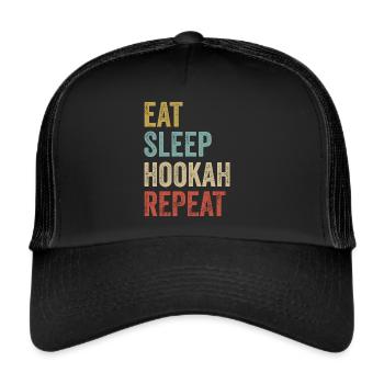Eat Sleep Hookah Repeat Hookah - Trucker Cap - black/black - Front