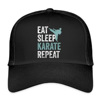 Eat Sleep Karate Repeat Karate - Trucker Cap - black/black - Front