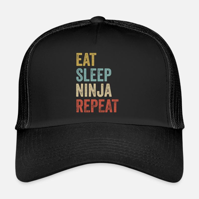 Manger Sommeil Ninja Répéter Ninja Casquette trucker 