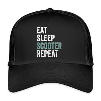 Essen Schlafscooter Wiederholungsroller - Trucker Cap - Schwarz/Schwarz - Vorne
