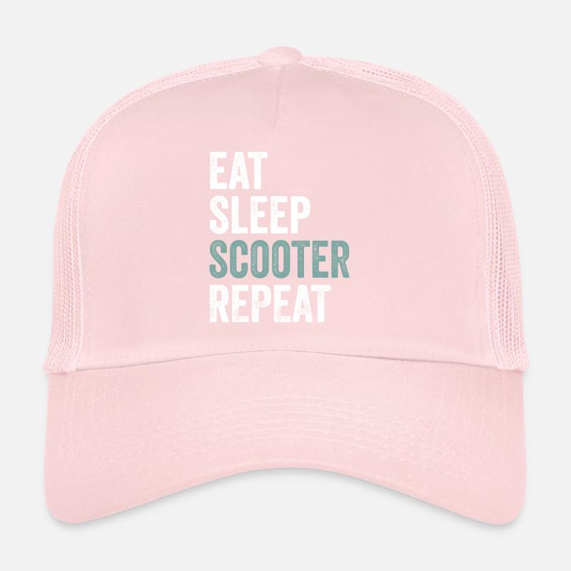 Eat Sleep Scooter Repeat Scooter Trucker Cap