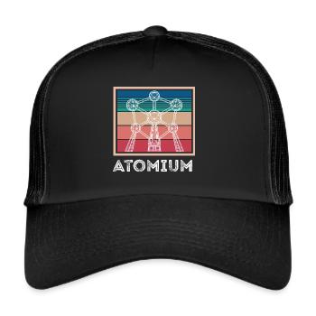 Atome Atomium Noyau atomique Physiciens Science Physique - Casquette trucker  - noir/noir - Devant