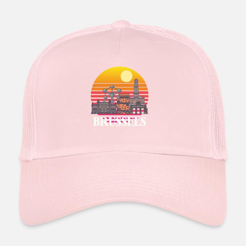 Brüssel Skyline Wissenschaft Atomkern Physik Atom Trucker Cap