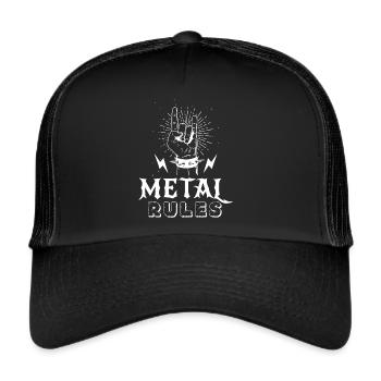 Metal Rules Punk Heavy Metal Fashion Rocking Music H - Trucker Cap - black/black - Front
