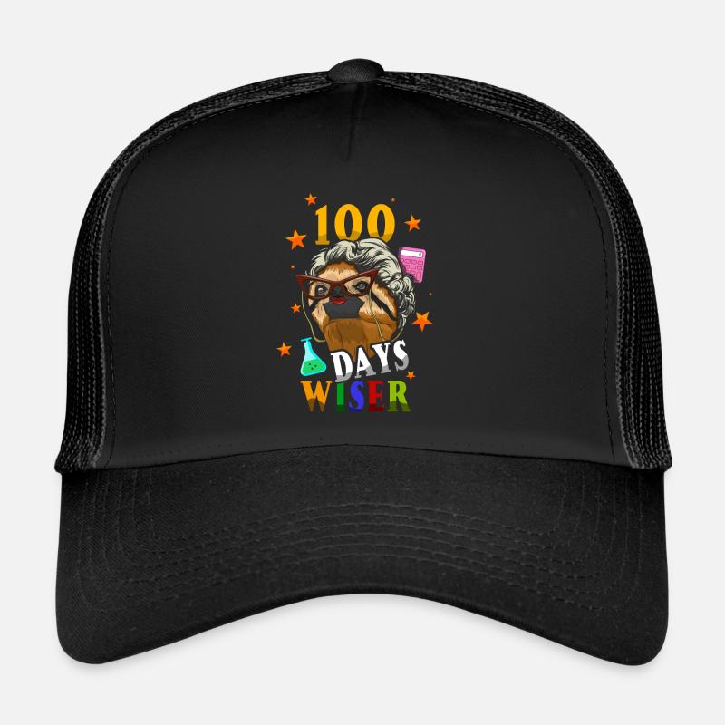 Schüler 100th Day Wiser Sloth 100 Tage Schule Trucker Cap
