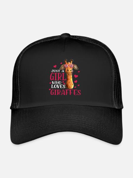 Seulement une fille qui aime les girafes Visiter le zoo - Casquette trucker  - noir/noir - Devant