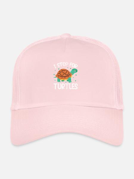 Tortue - Casquette trucker  - rose pâle - Devant