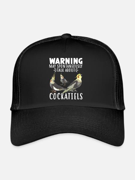 Cockatiel Cockatiel Cockatoo Perroquet Oiseau Cadeau - Casquette trucker  - noir/noir - Devant