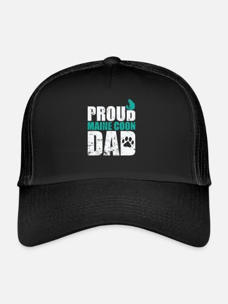 Fier Maine Coon Papa Chat Chat Chat - Casquette trucker  - noir/noir - Devant