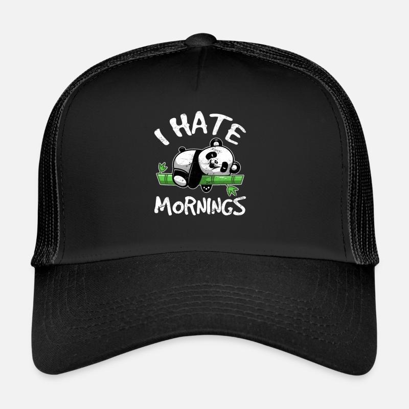 I Hate Mornings Cute Panda Bear For Women Panda Lo Trucker Cap
