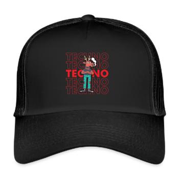 Punk Rock Techno Merry Christmas Punks Grumpy - Trucker Cap - black/black - Front