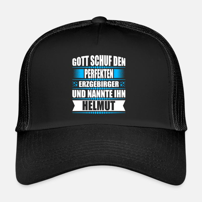 Erzgebirge Mann Namen Sachsen Helmut - Trucker Cap - Schwarz/Schwarz