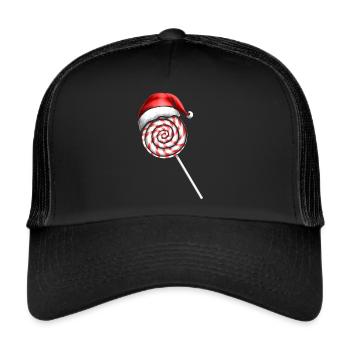 Candy Cane Lollipop Santas Hat Joyeux Noël - Casquette trucker  - noir/noir - Devant
