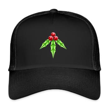 Red Mistletoe Albrank For Christmas - Trucker Cap - Schwarz/Schwarz - Vorne