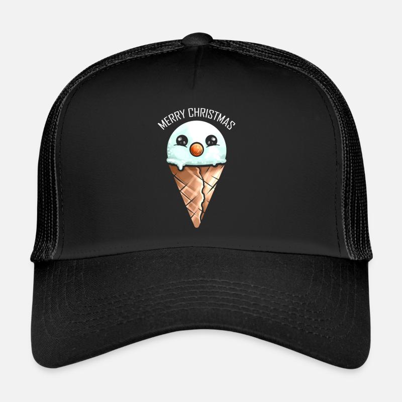 Snowman Ice Cone Merry Christmas Trucker Cap