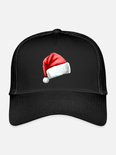 Chapeau de Père Noël - Casquette trucker  - noir/noir - Devant