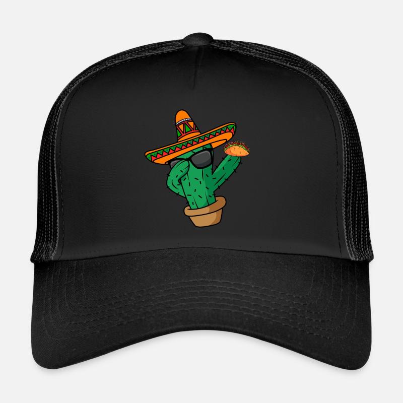 Dabbing Cactus Mexican Fiesta Taco Cinco De Mayo - Trucker Cap - Schwarz/Schwarz