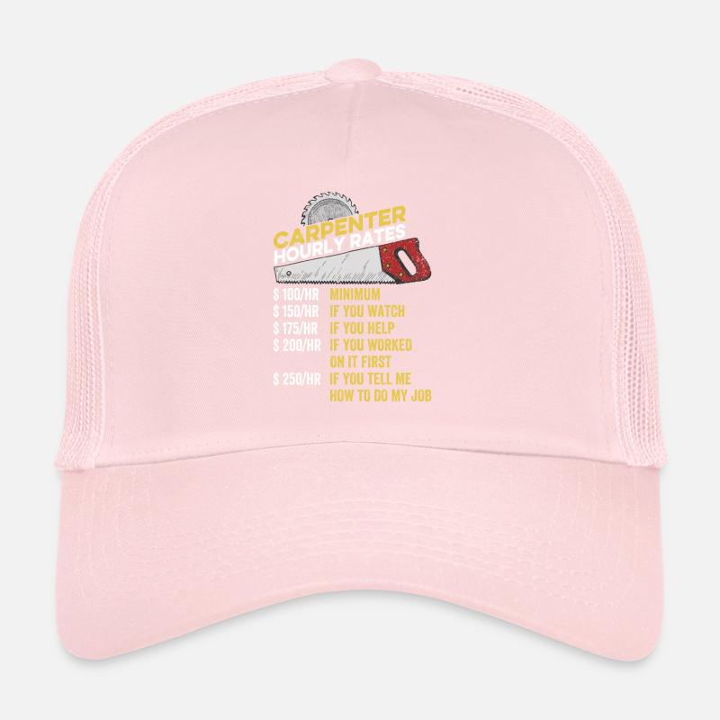 Charpentier Taux horaire Drôle de bricoleur de menuiserie Casquette trucker 