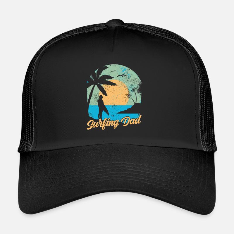 Surfing Father Surfing Surfing Surfboard Surfer Trucker Cap