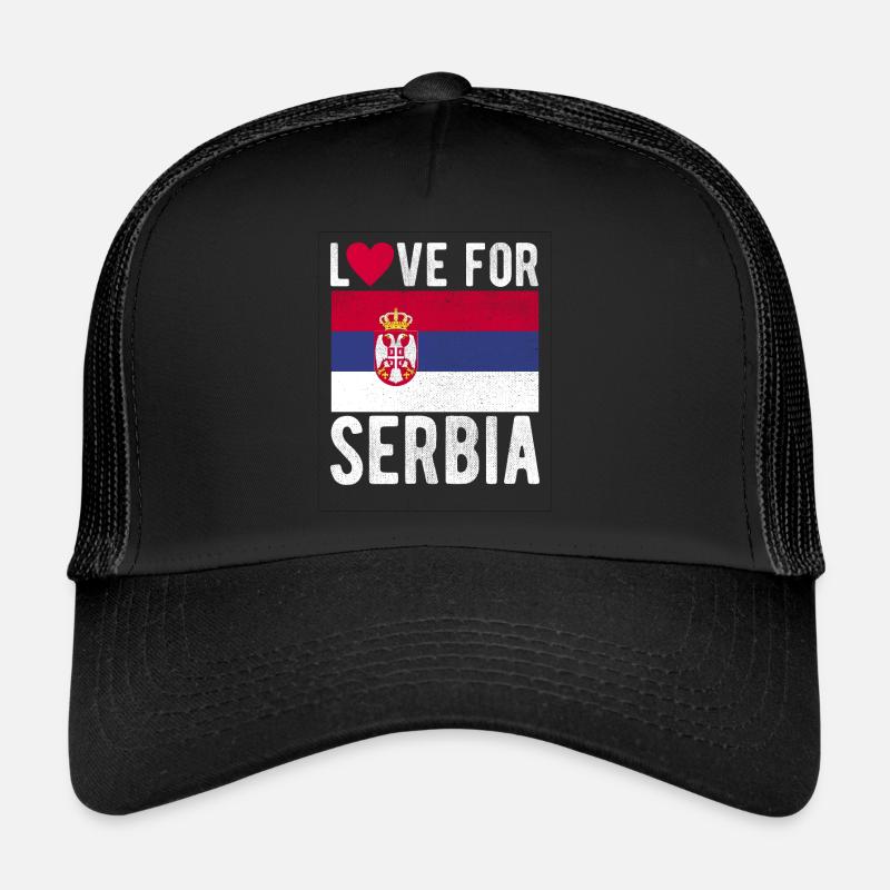 Drapeau de la Serbie - Casquette trucker  - noir/noir