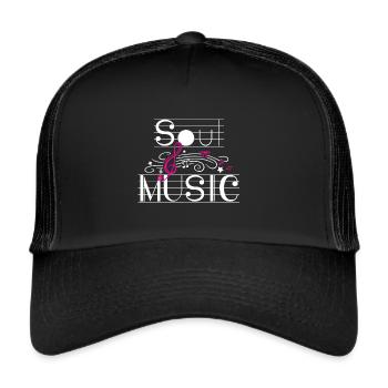 Musique Soul Afro Soul Partitions Musicales Mu - Casquette trucker  - noir/noir - Devant