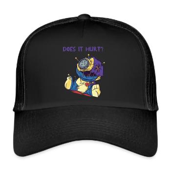 Voodoo-Puppe Tut es weh? Gruselige Halloween-Hexer - Trucker Cap - Schwarz/Schwarz - Vorne