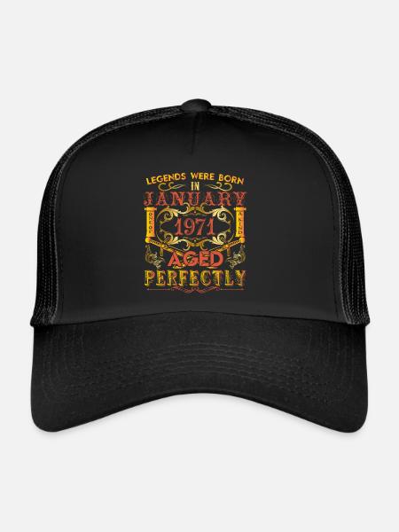 January 1971 - birthday 1971 legends were born. - Trucker Cap - black/black - Front