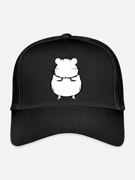 Hamster mignon animal rongeur animaux vecteur animal 14 - Casquette trucker  - noir/noir - Devant